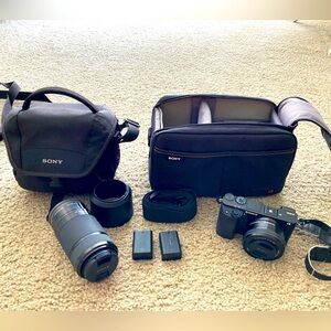 Sony Alpha a6000 Mirrorless Camera 16-50mm & 55-210mm Lens (Black) & Accessories